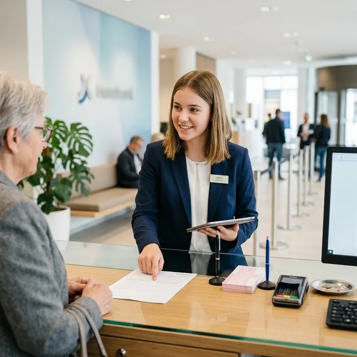 BEM – Bankeinstieg nach Matura Kunden am Schalter