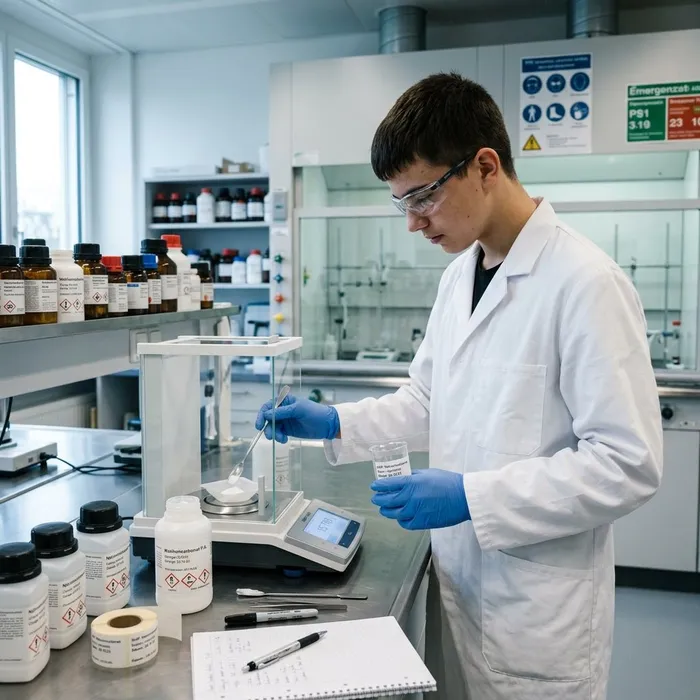 Agent/e en production chimique et pharmaceutique AFP Peser les substances